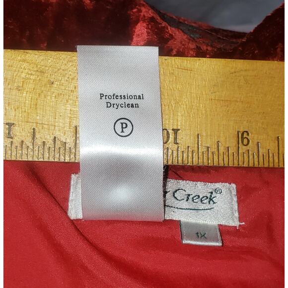 Coldwater Creek Red Paisley Blazer Plus Size 1X Vintage Boho Festival Heritage - Picture 11 of 11